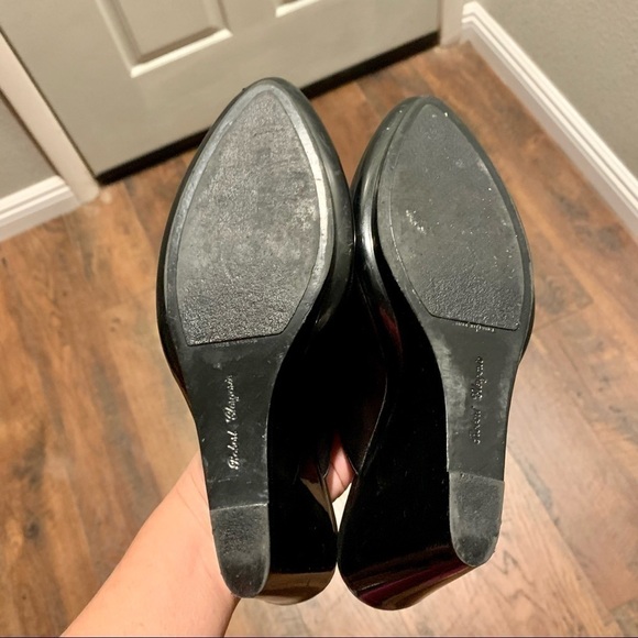 𝅺ROBERT CLERGERIE PARIS black leather platform mules. Made in France. Size 7.5B - Picture 5 of 6